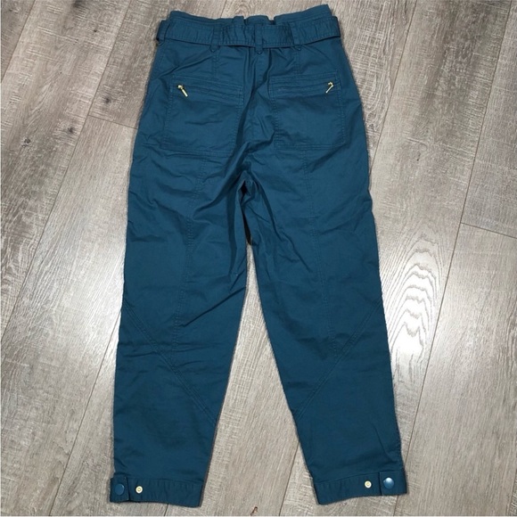 ANTHROPOLOGIE Belted Trousers blue Size 2 high rise - Picture 3 of 8